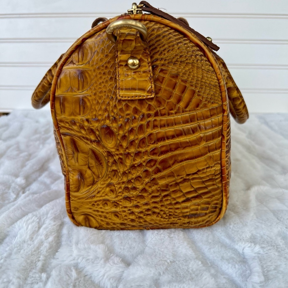 Brahmin Tan Croc-Embossed Satchel with Strap and Pouch - Picture 4 of 16